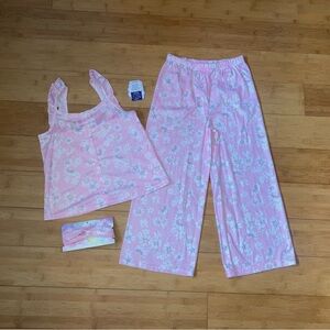 NWT Girls Size 10 Pink Floral Kids Pajama Set Pjs